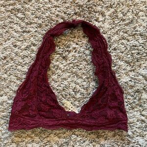 3/$15 Lace Halter Bralette - Burgundy
